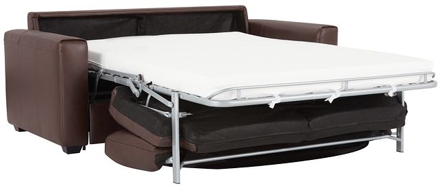 Lane Medium Brown Lthr/vinyl Memory Foam Sleeper