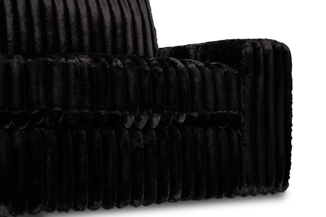 Teddy Black Fabric Medium Two-arm Sectional