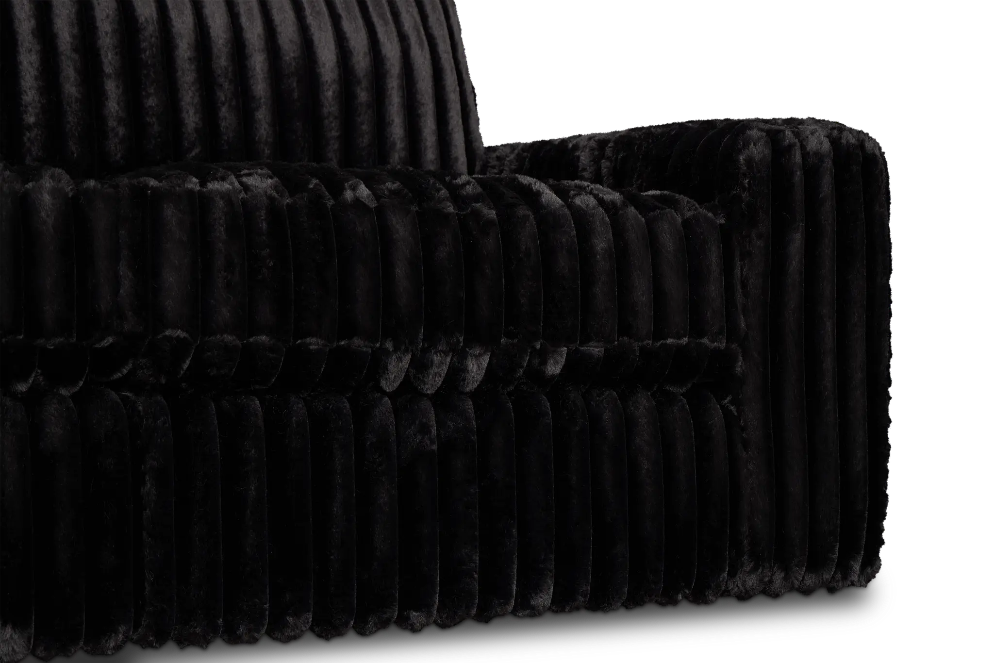 Teddy Black Fabric Medium Two-arm Sectional Teddy Black Fabric Medium Two-arm Sectional