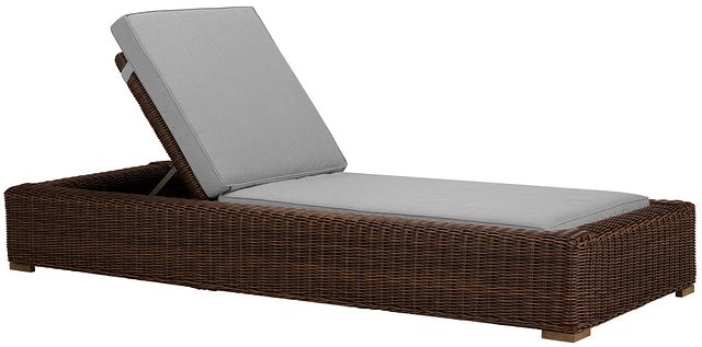 Canyon Dark Brown Gray Cushioned Chaise