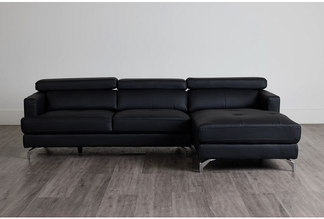 Marquez Black Micro Right Chaise Sectional