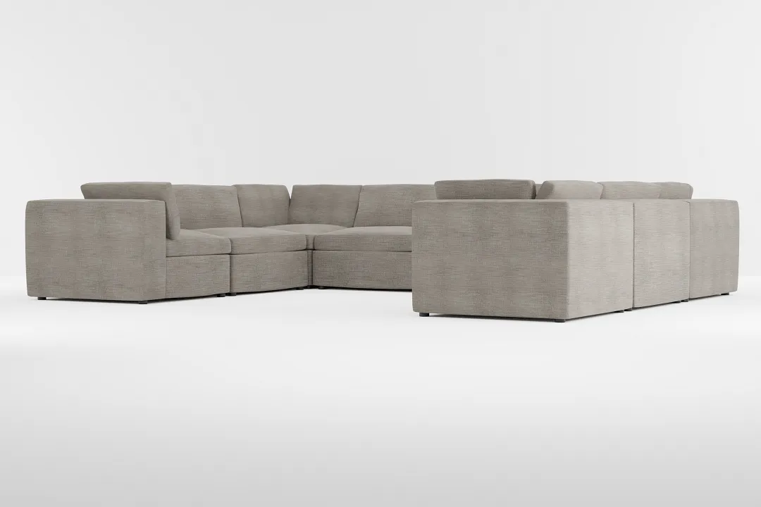Destin Victory Gray Fabric 8-piece Modular Sectional