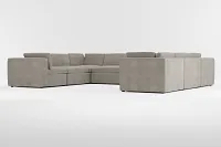 Destin Victory Gray Fabric 8-piece Modular Sectional