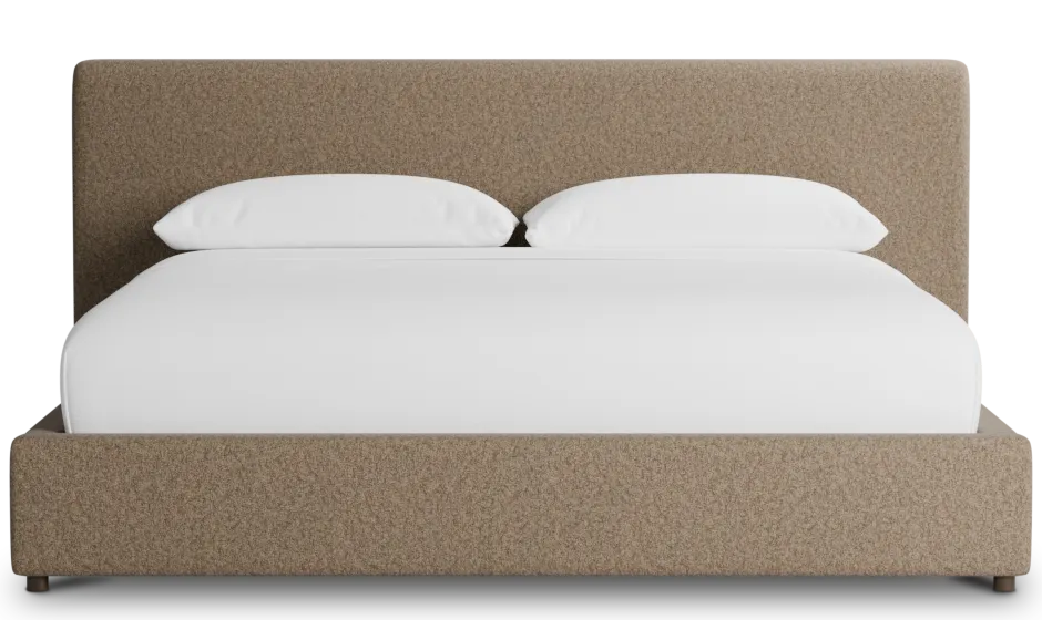 Grayton Merino Brown 44" Upholstered Platform Bed