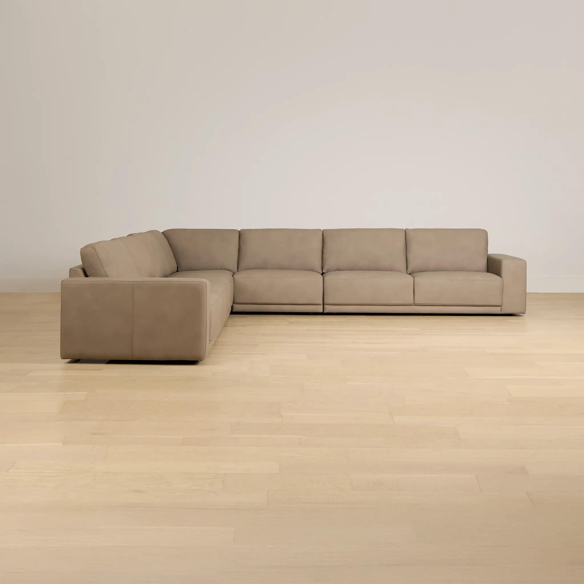 Kellan Taupe Leather Large Two-arm Sectional Kellan Taupe Leather Large Two-arm Sectional