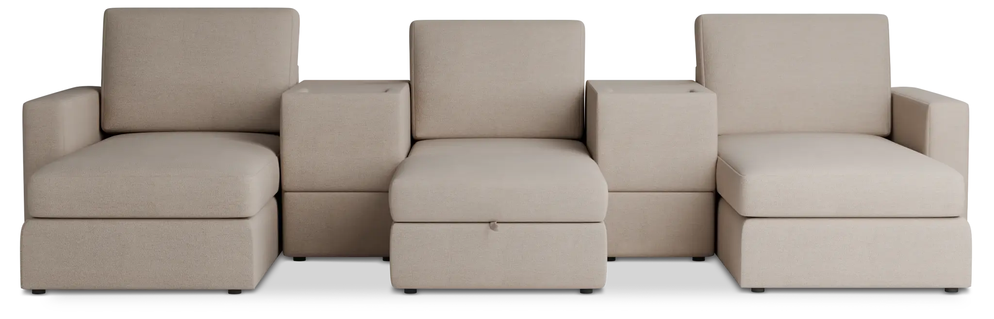 Citymod Beige Fabric 6-piece Home Theater With Media Consoles Citymod Beige Fabric 6-piece Home Theater With Media Consoles