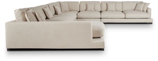 Emery Light Beige Fabric Large Left Chaise Sectional (3)