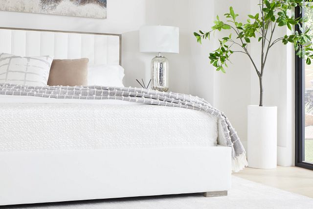 Soho White Uph Platform Bed