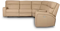 Rhett Taupe Micro Small Two-arm Power Reclining Sectional
