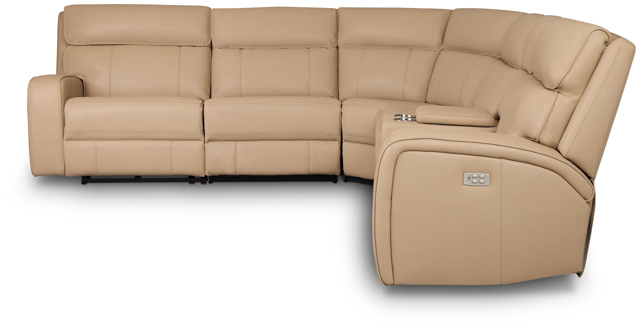 Rhett Taupe Micro Small Two-arm Power Reclining Sectional