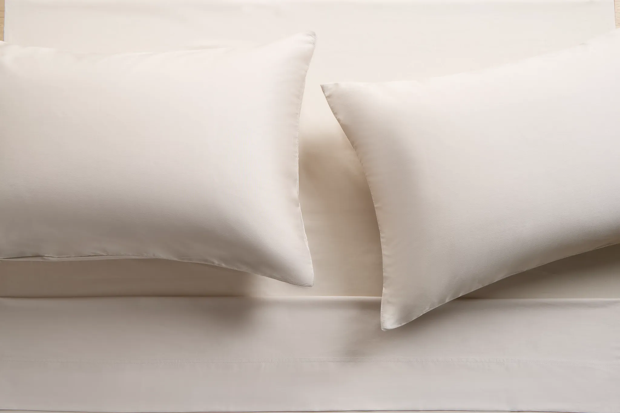 Rest & Renew Cotton Sateen Beige 300 Thread Set Of 2 Pillowcases