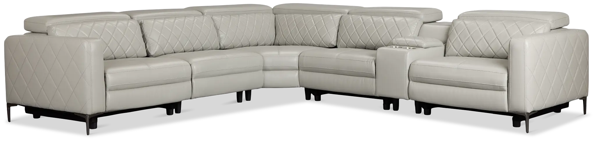 Ava Light Gray Micro Medium Triple Power 2-arm Sectional Ava Light Gray Micro Medium Triple Power 2-arm Sectional