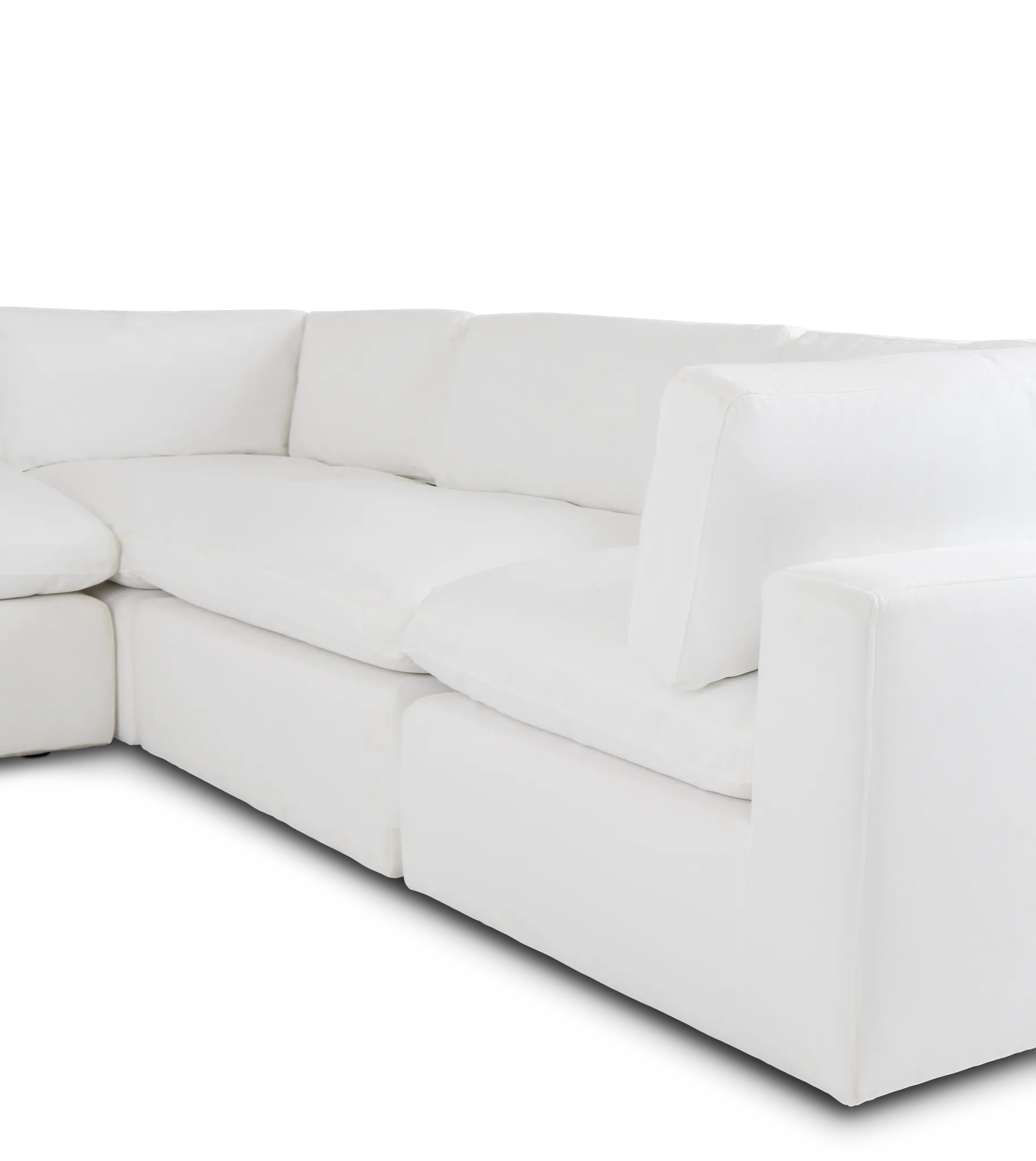 Grant White Fabric 4-piece Bumper Sectional