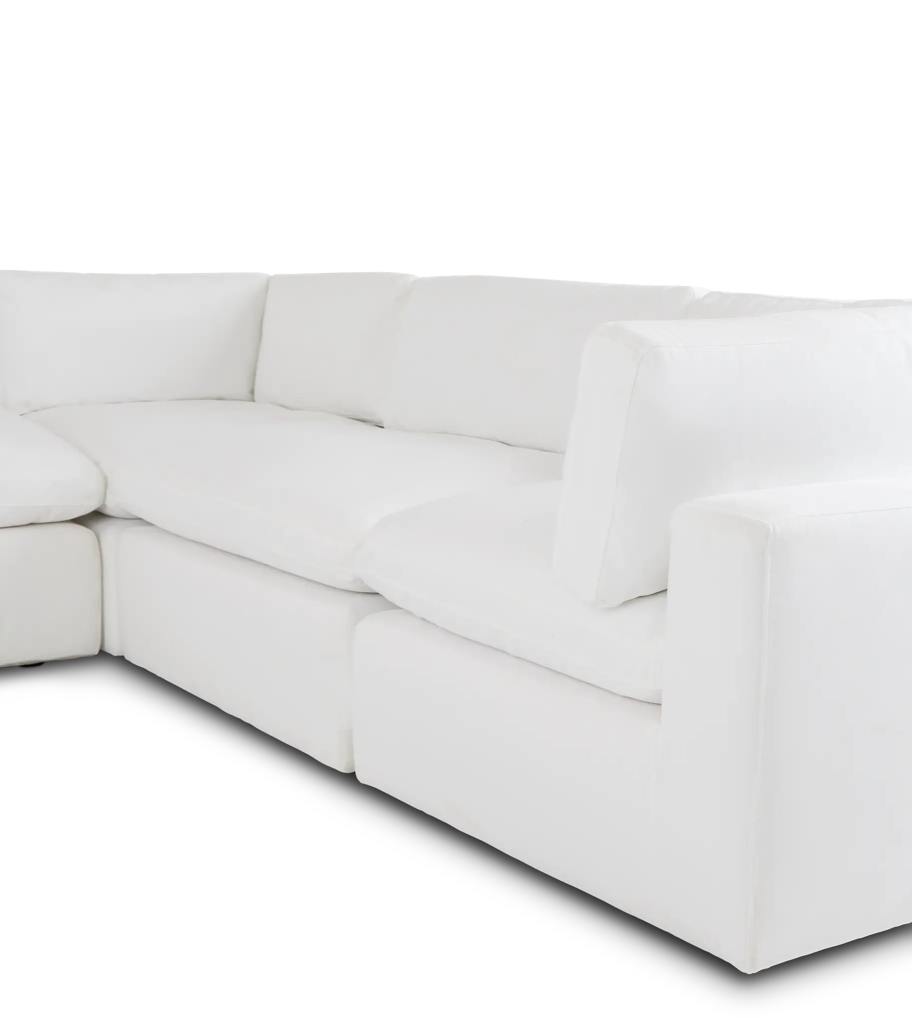 Grant White Fabric 4-piece Bumper Sectional Grant White Fabric 4-piece Bumper Sectional