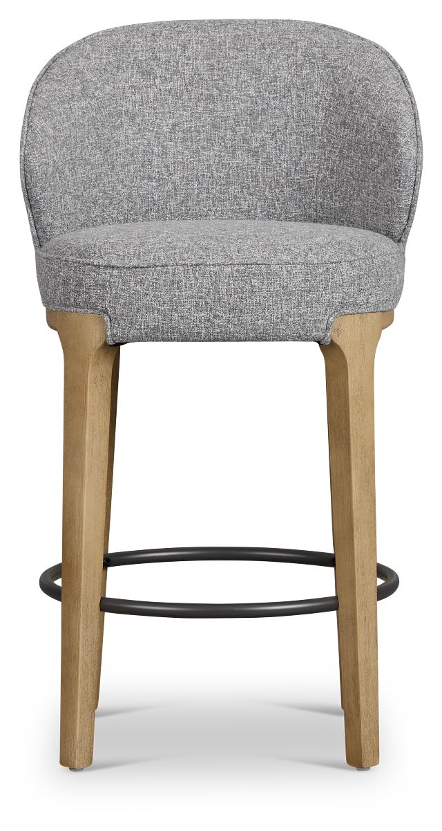 Libby Dark Gray Fabric 24" Upholstered Barstool