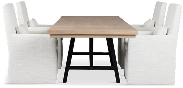 Southlake Two-tone Rectangular Table & 4 Upholstered Chairs