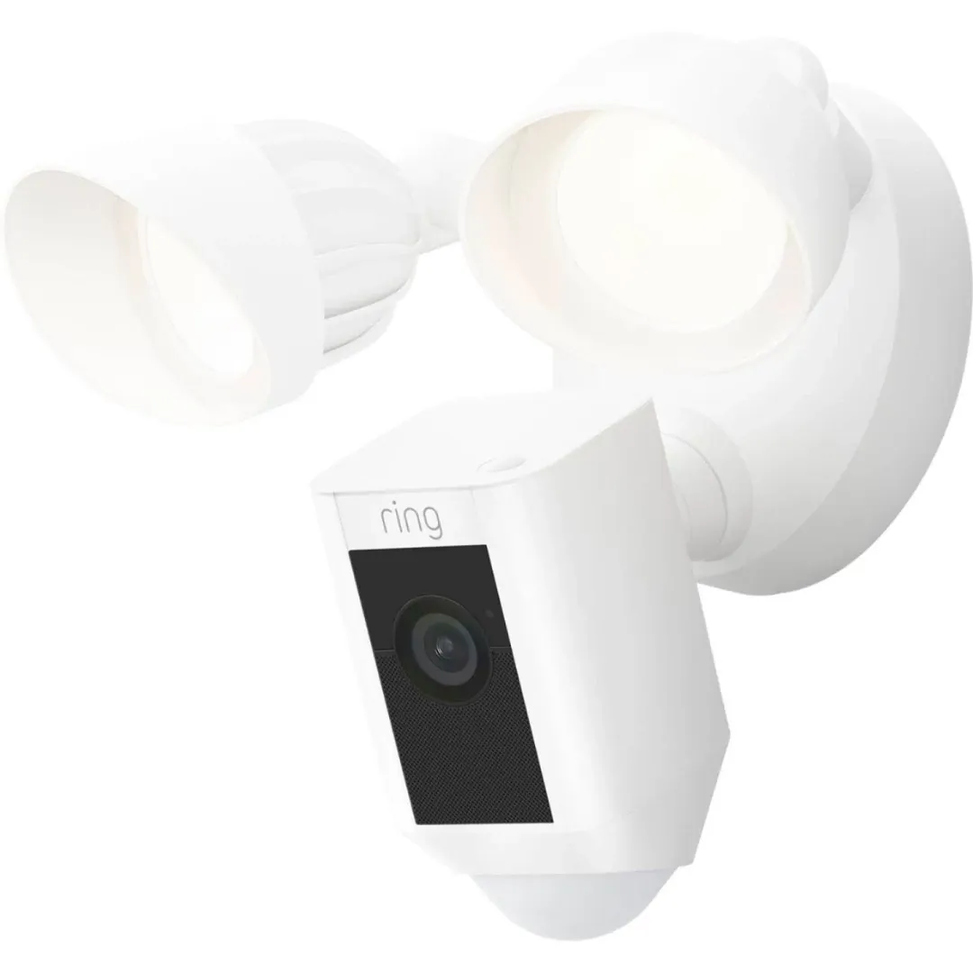 Ring Floodlight Cam Plus Wired White Outdoor Security Cameras