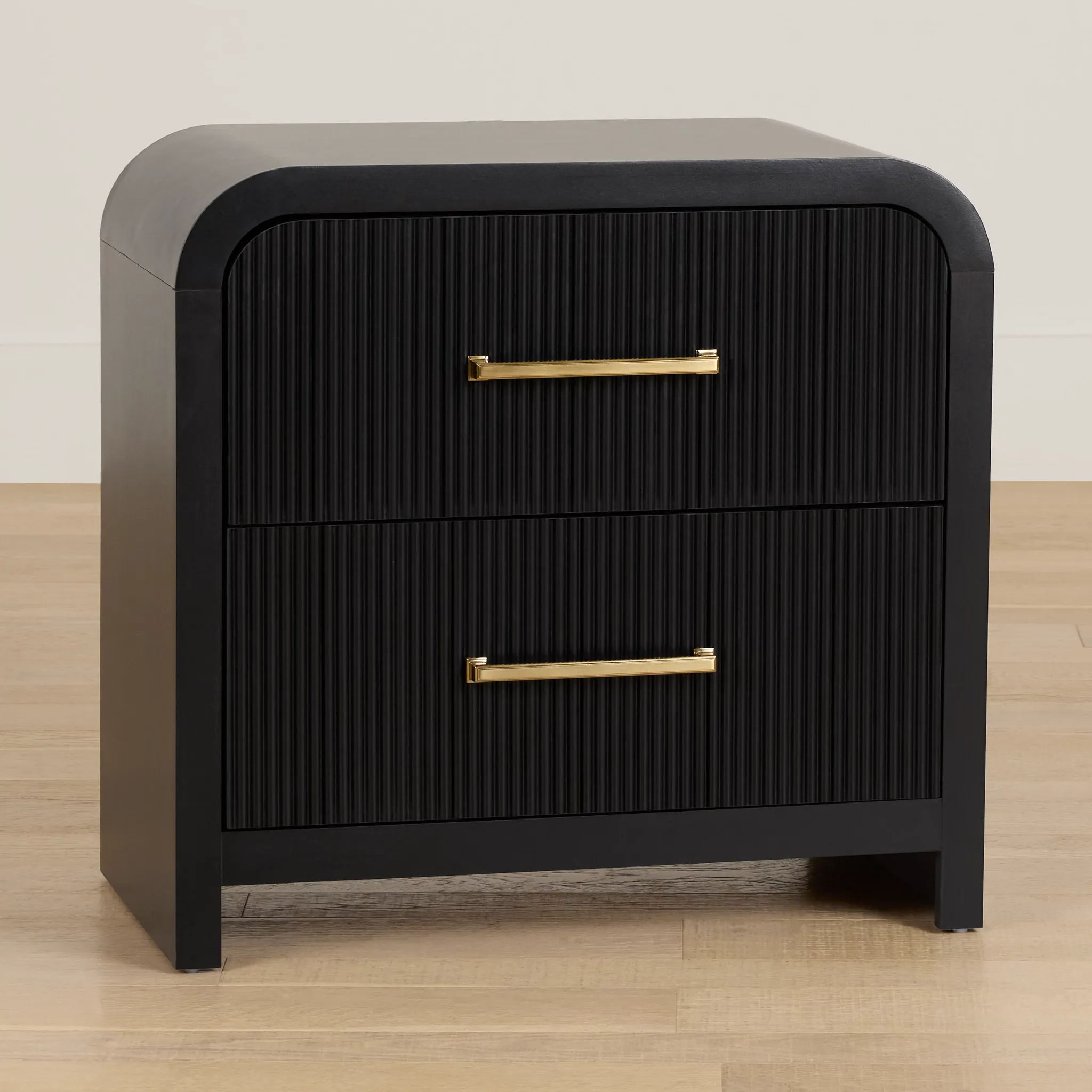 Lyndie Black 2-drawer Nightstand