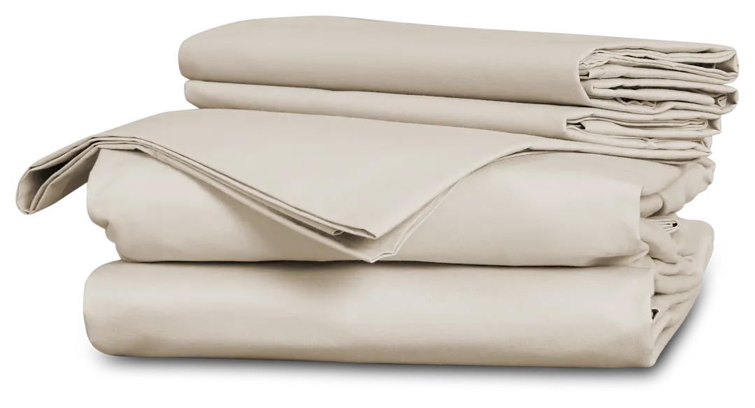 Rest & Renew Percale Cotton Beige 200 Thread Duvet Set