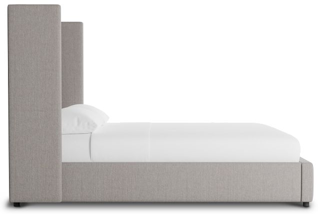 Captiva Peyton Gray 60" Upholstered Shelter Bed