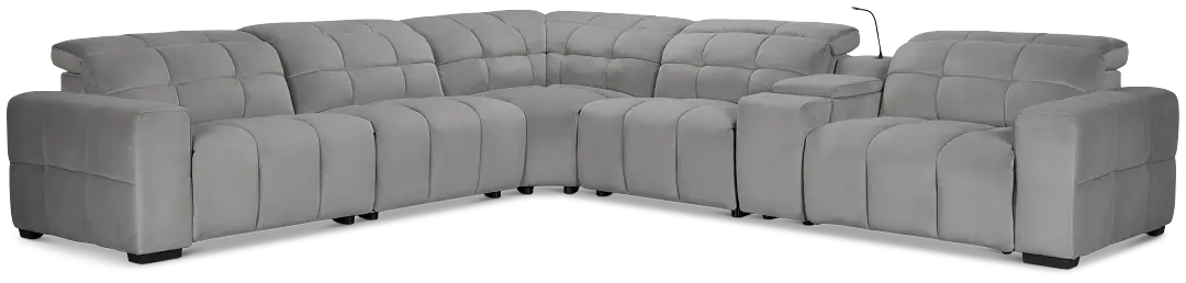Gemma Light Gray Velvet Medium Triple Power Right Chaise Sectional Gemma Light Gray Velvet Medium Triple Power Right Chaise Sectional