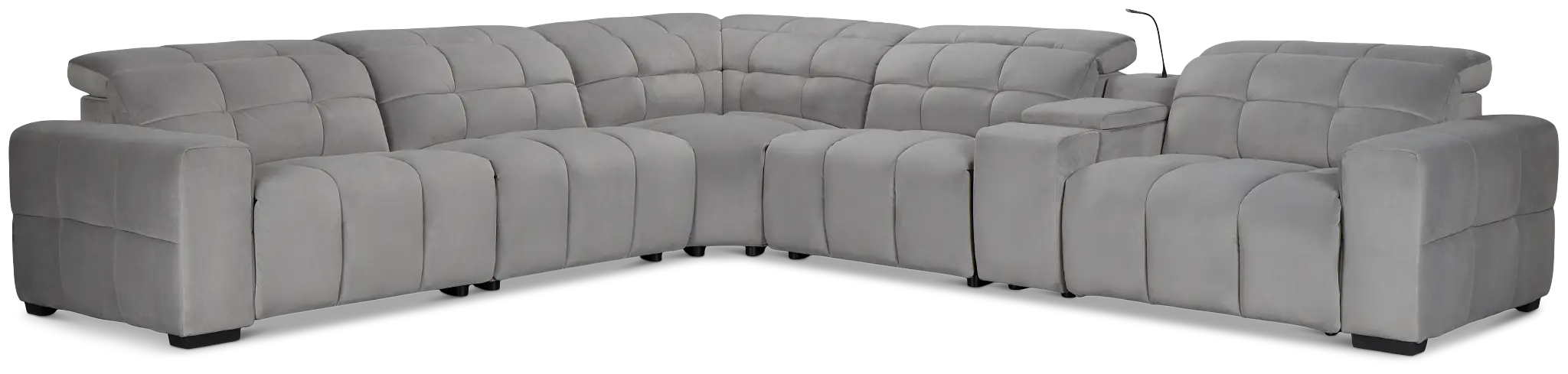 Gemma Light Gray Velvet Medium Triple Power Right Chaise Sectional Gemma Light Gray Velvet Medium Triple Power Right Chaise Sectional