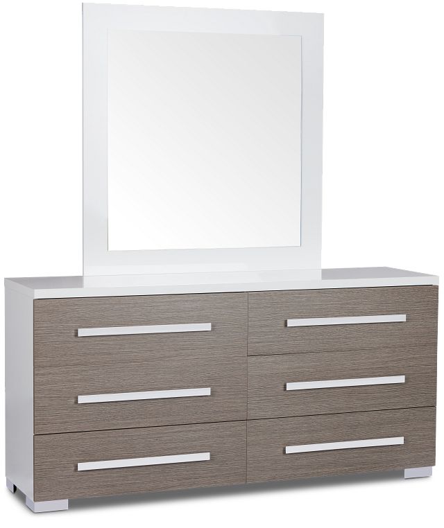 Lucca Two-tone Dresser & Mirror