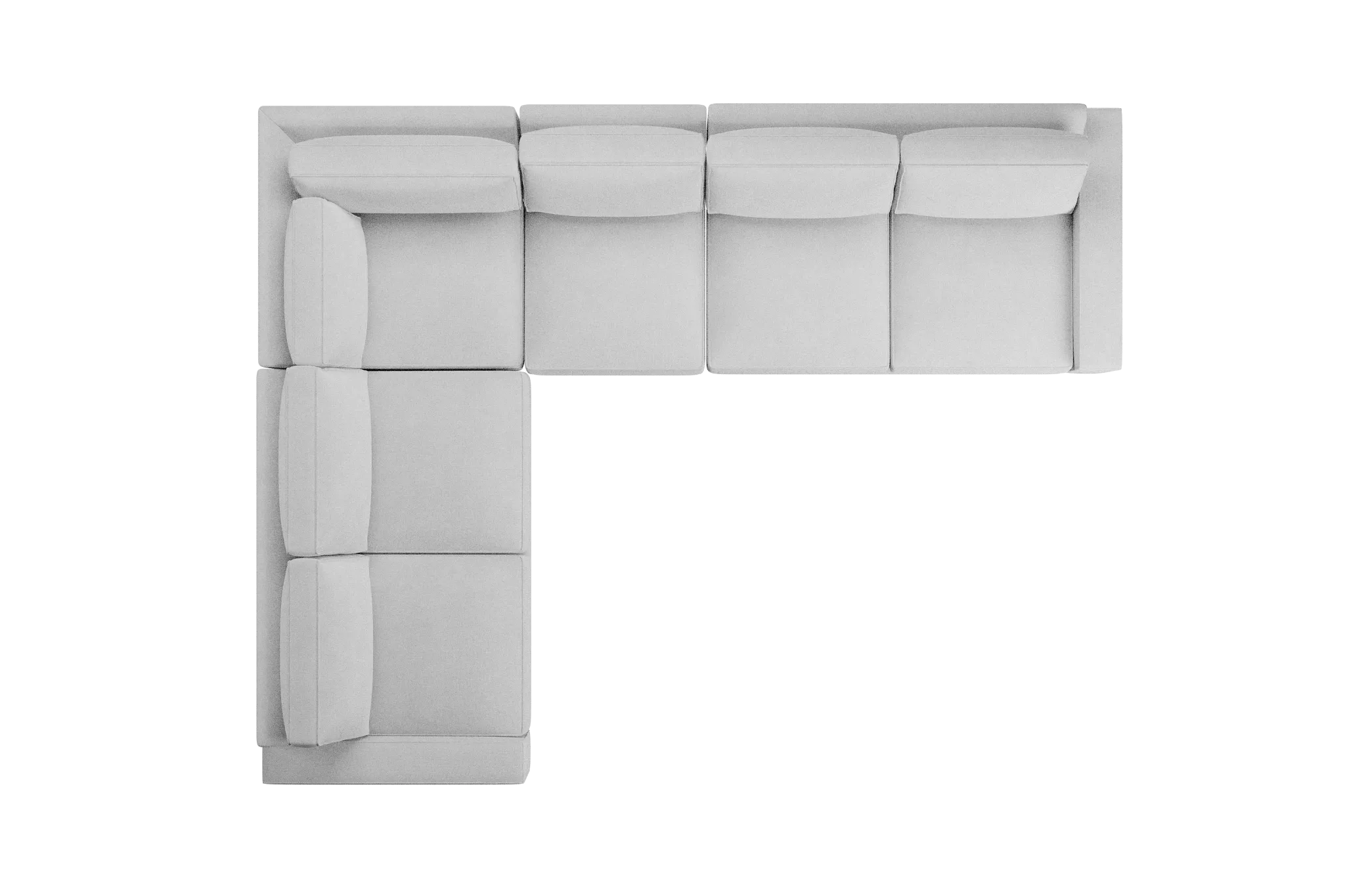 Edgewater Suave White Medium Two-arm Sectional