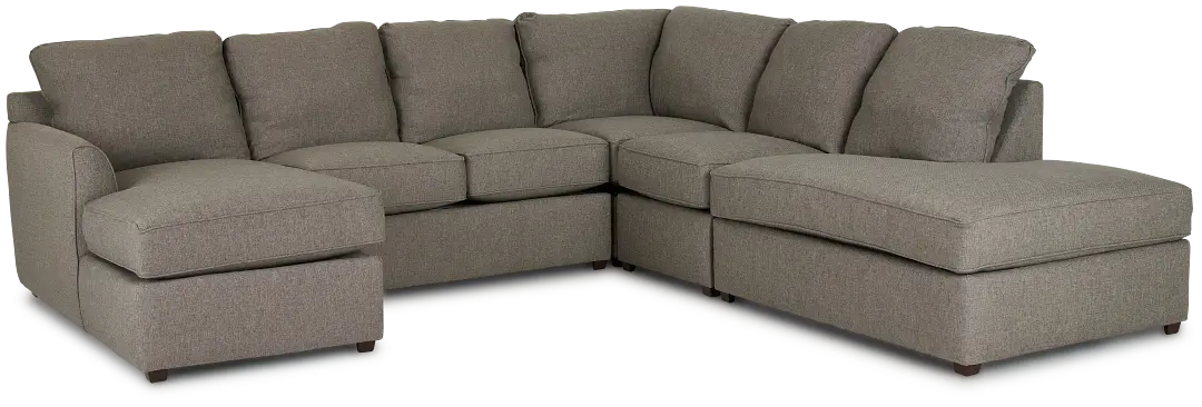 Asheville Brown Fabric Large Right Bumper Sectional Asheville Brown Fabric Large Right Bumper Sectional