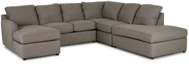 Asheville Brown Fabric Large Right Bumper Sectional (1)