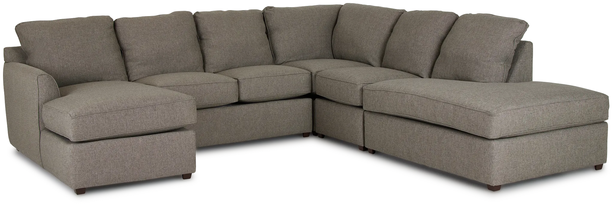 Asheville Brown Fabric Large Right Bumper Sectional