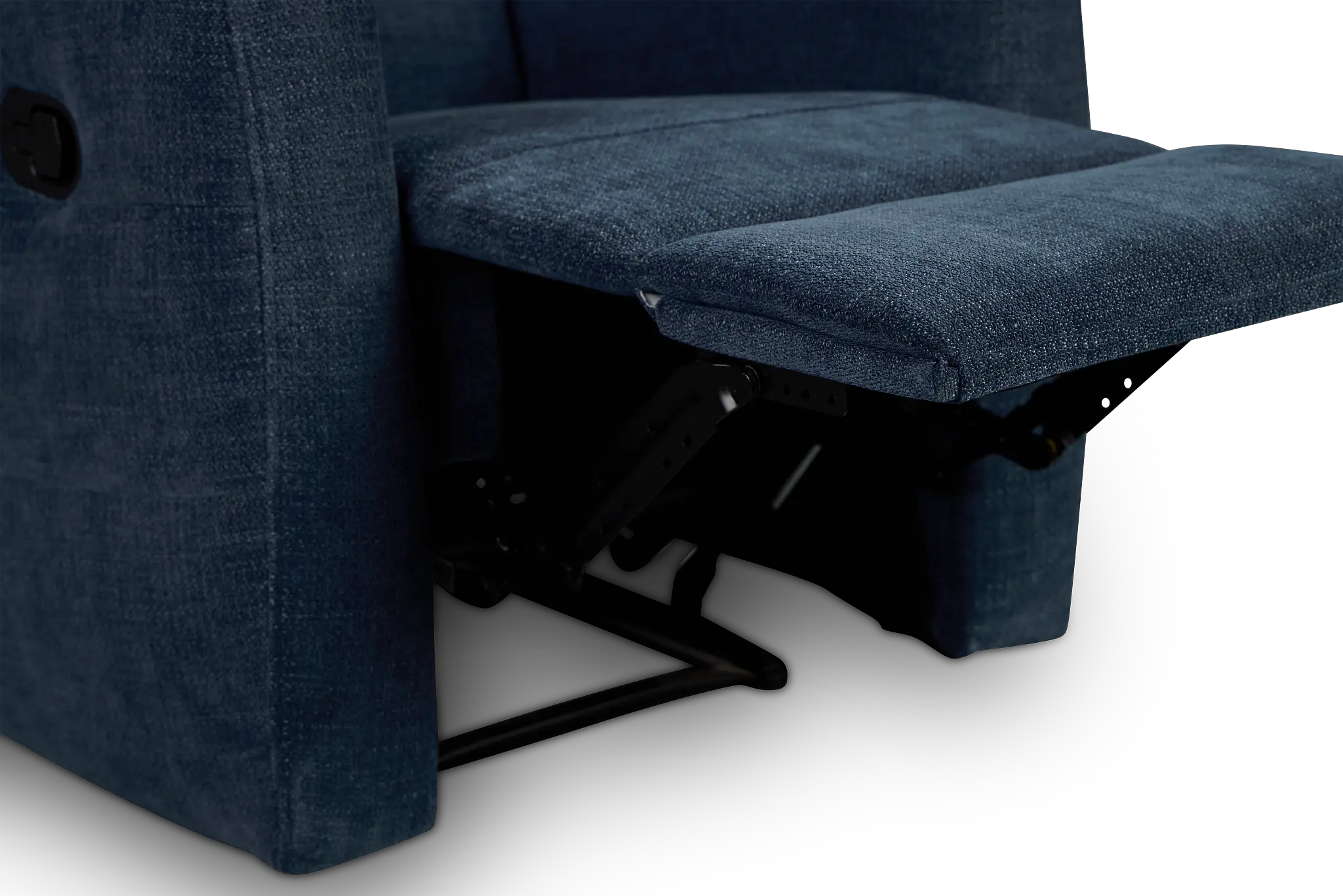 Rae Dark Blue Fabric Recliner Rae Dark Blue Fabric Recliner