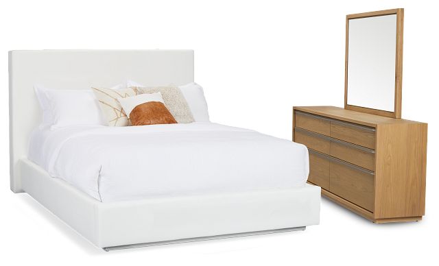 Haven White Uph Platform Bedroom