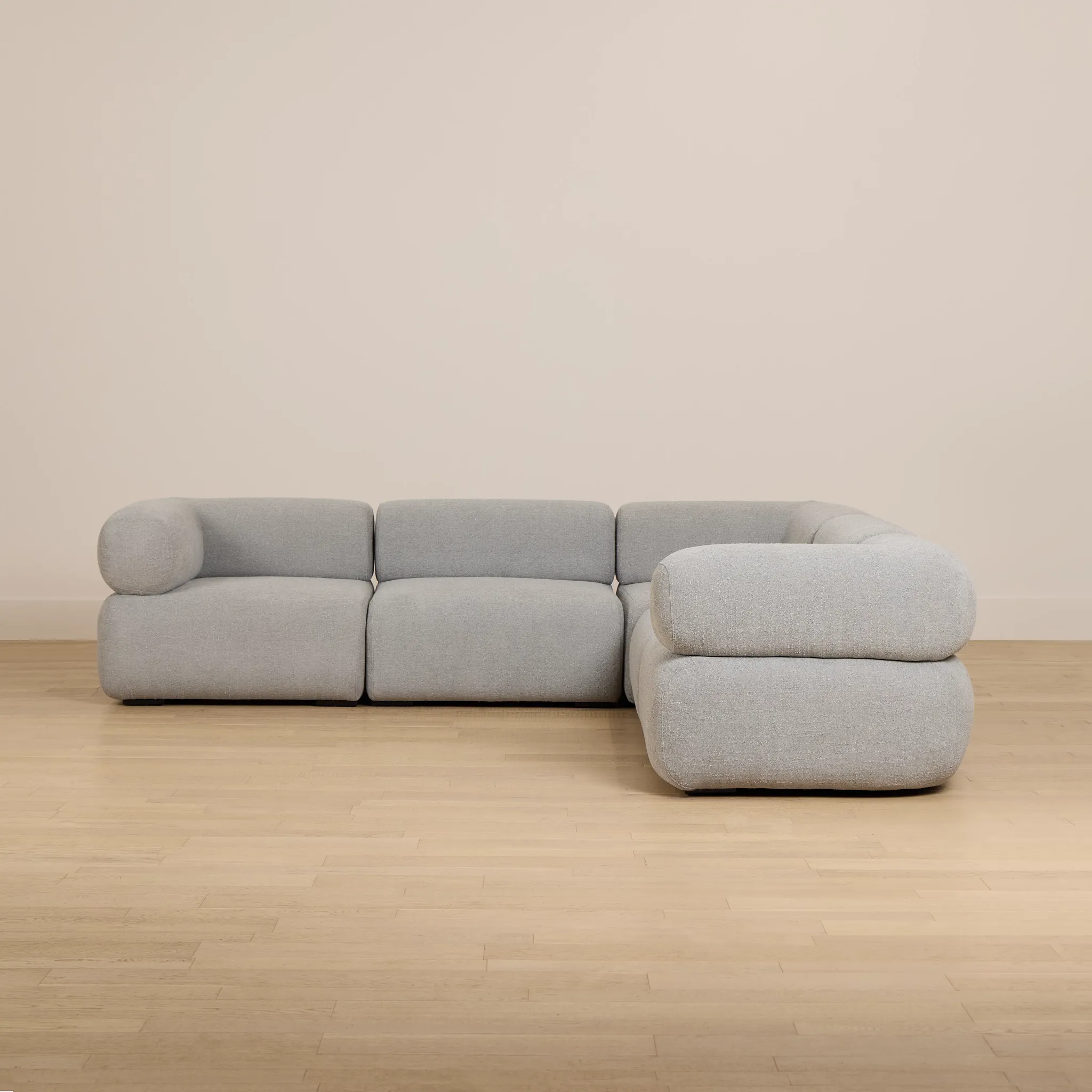 Celeste Light Gray Fabric 5-piece Modular Sectional