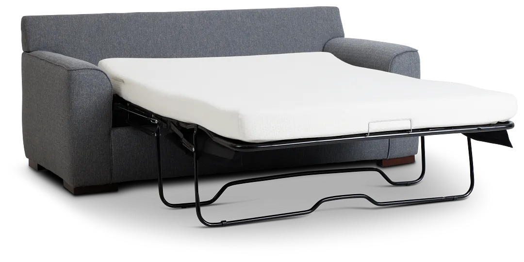 Austin Blue Fabric Memory Foam Sleeper