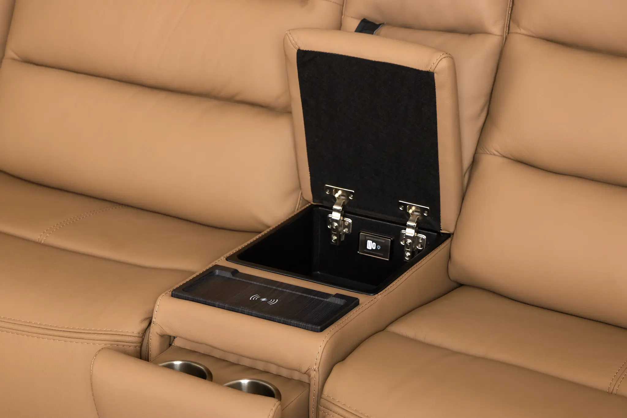 Wilder Brown Leather Medium Dual Power 2-arm Reclining Sectional Wilder Brown Leather Medium Dual Power 2-arm Reclining Sectional