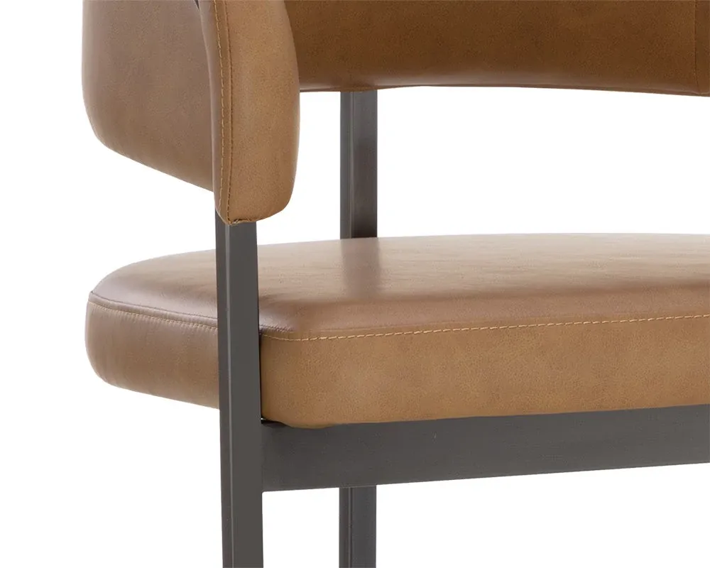 Kalla Brown 24" Upholstered Barstool