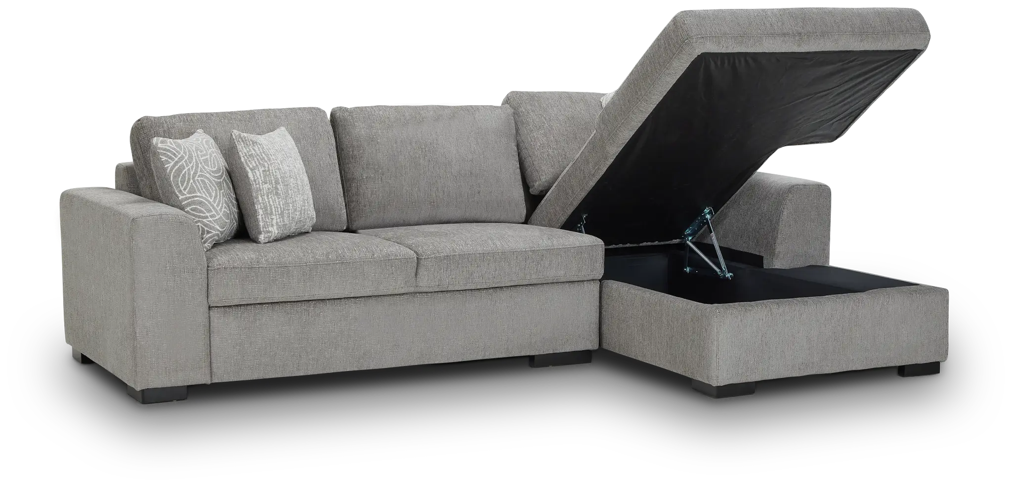 Blakely Gray Fabric Right Chaise Storage Sectional Blakely Gray Fabric Right Chaise Storage Sectional