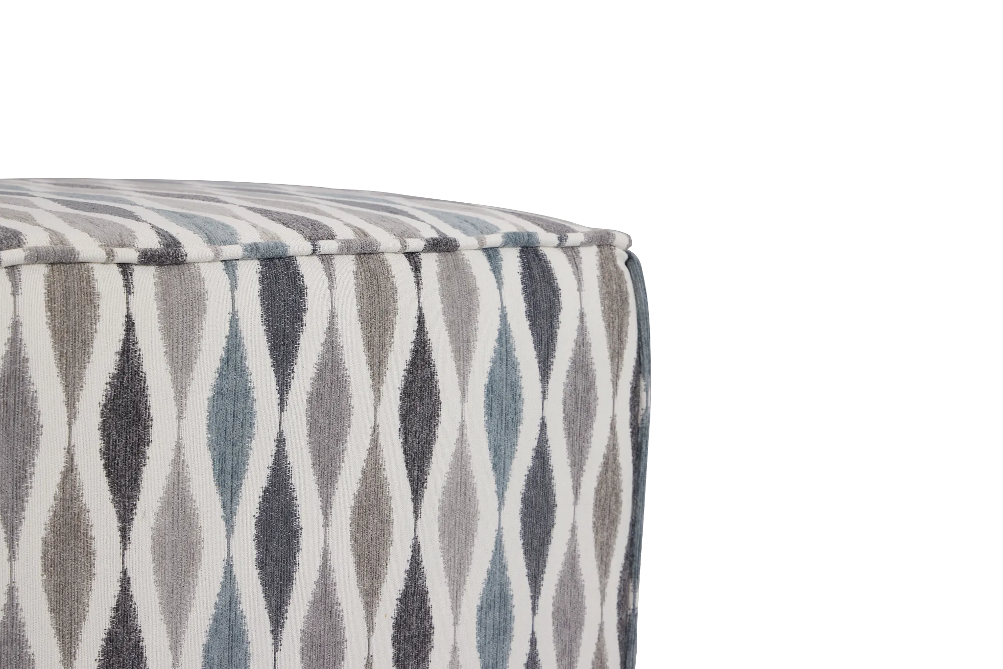 Ohgee Blue Fabric Accent Pouf
