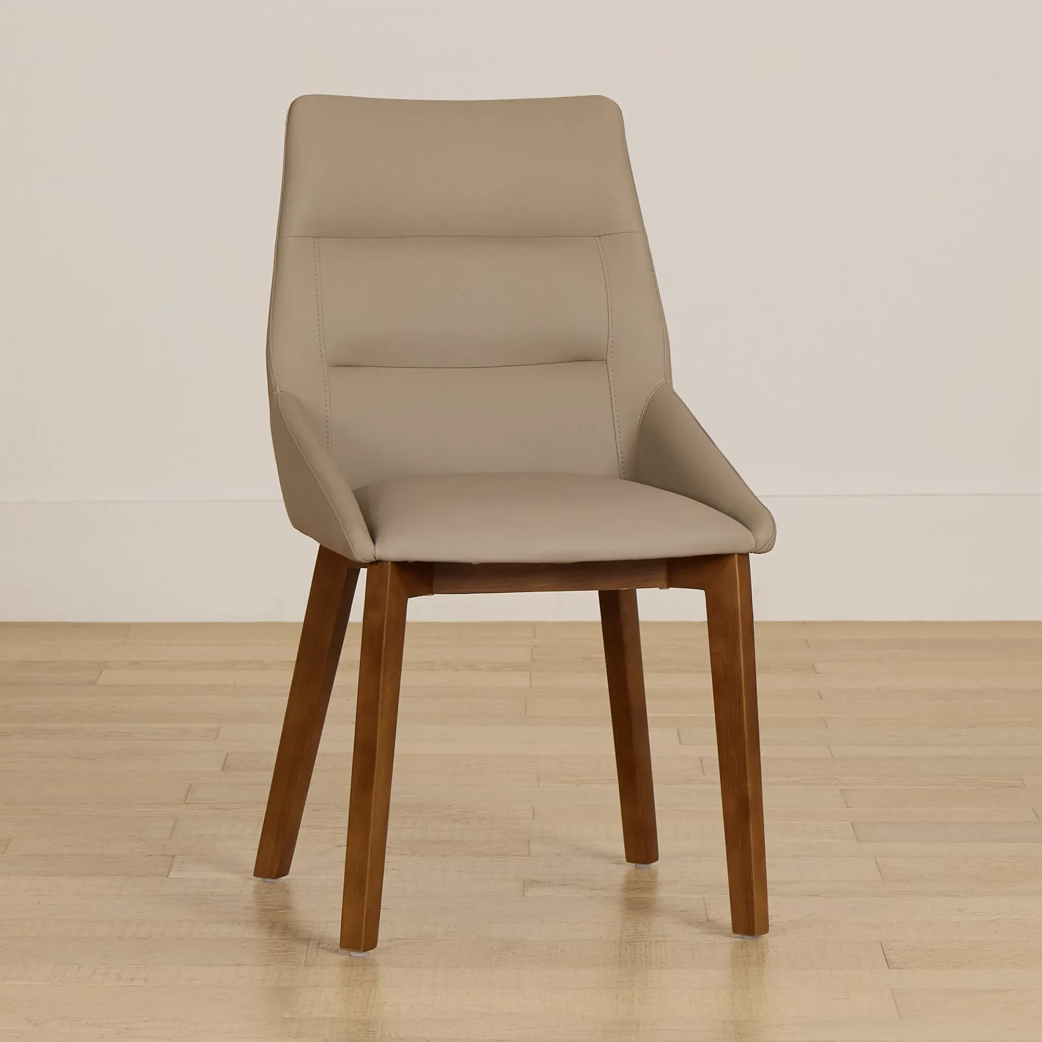 Fresno Taupe Upholstered Side Chair With Mid Tone Legs
