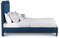 Whitney Dark Blue Uph Platform Bed