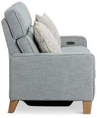 Bayside Light Blue Fabric Power Reclining Loveseat
