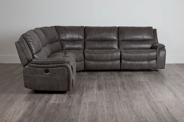 Dober Dark Gray Micro Small Two-arm Power Reclining Sectional