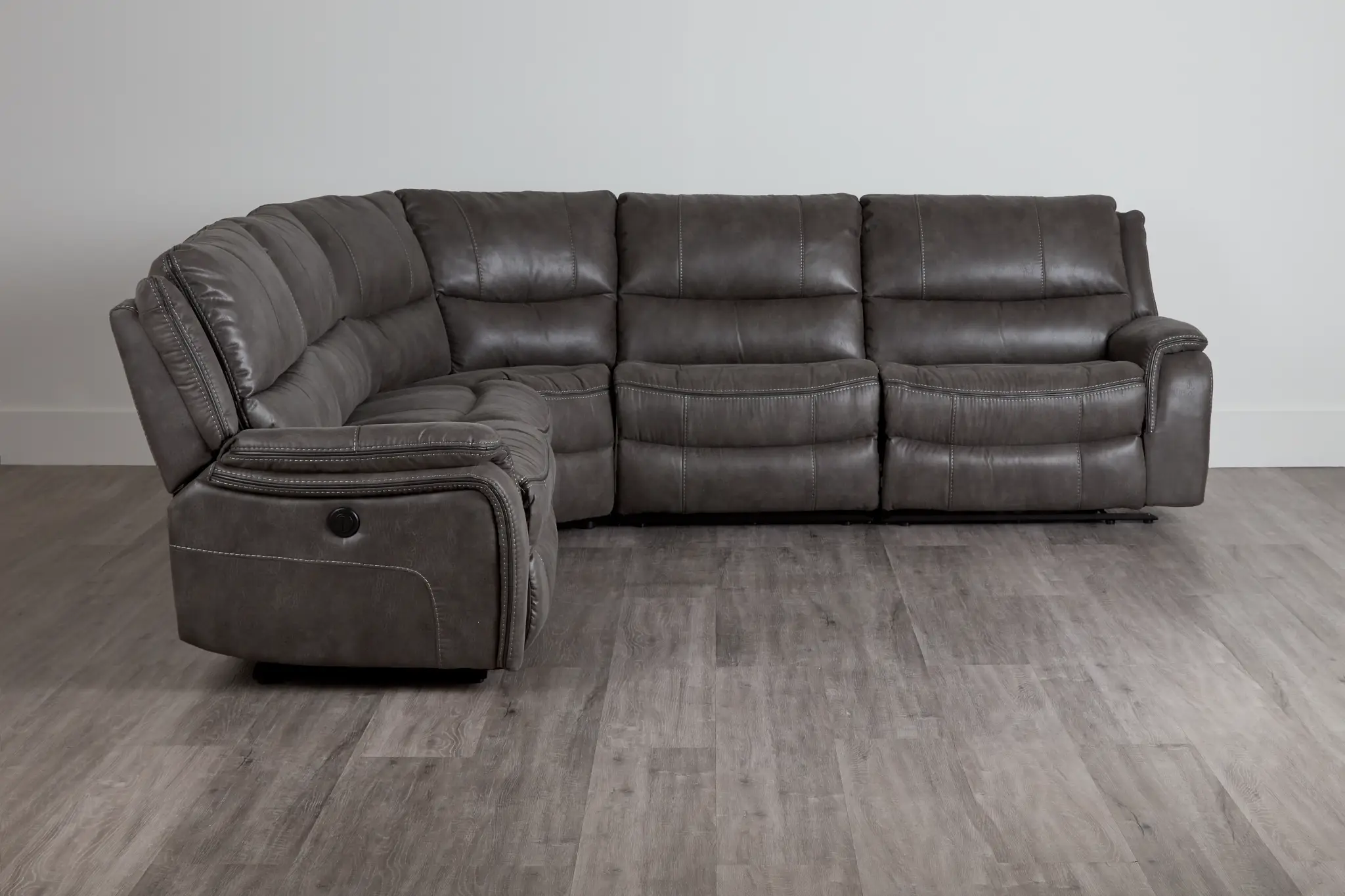 Dober Dark Gray Micro Small Two-arm Power Reclining Sectional Dober Dark Gray Micro Small Two-arm Power Reclining Sectional