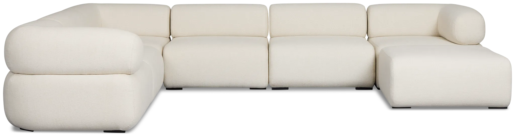 Celeste Light Beige Fabric 7-piece Chaise Sectional