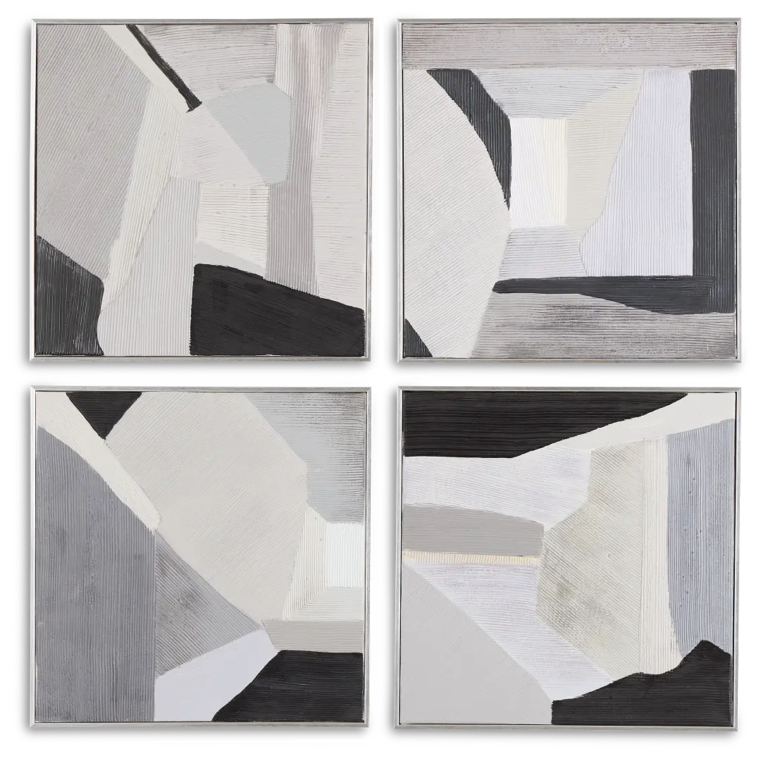 Trestina Black Set Of 4 Canvas Wall Art Trestina Black Set Of 4 Canvas Wall Art