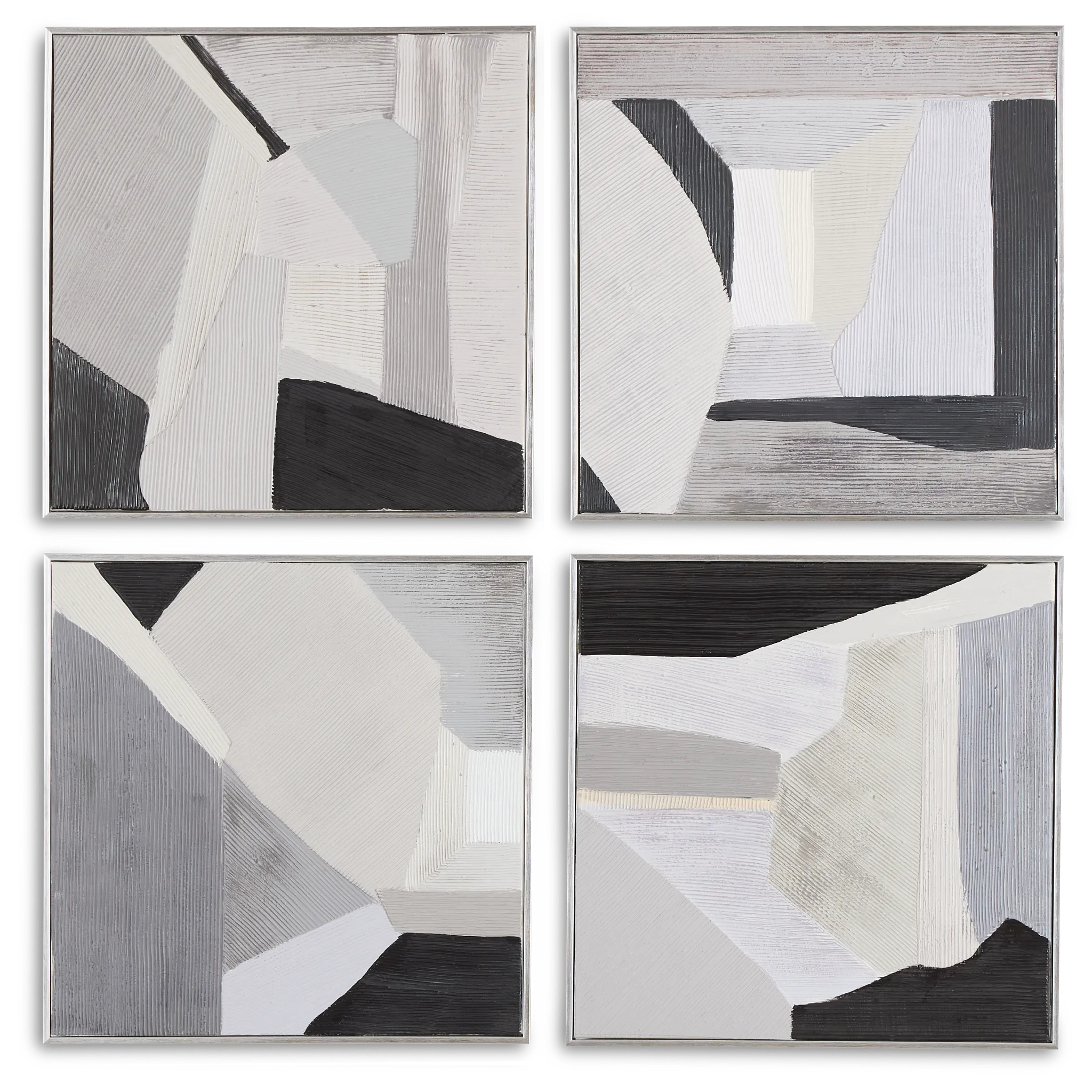 Trestina Black Set Of 4 Canvas Wall Art