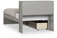 Charleston Gray Bookcase Bed With 2 Storage Drawers