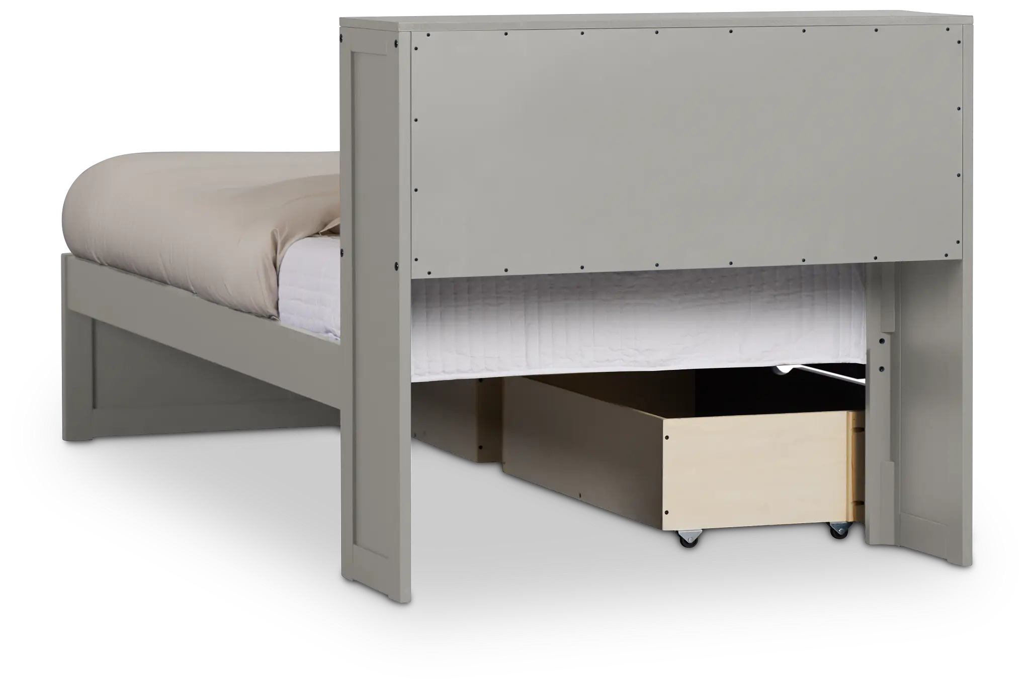 Charleston Gray Bookcase Bed With 2 Storage Drawers Charleston Gray Bookcase Bed With 2 Storage Drawers