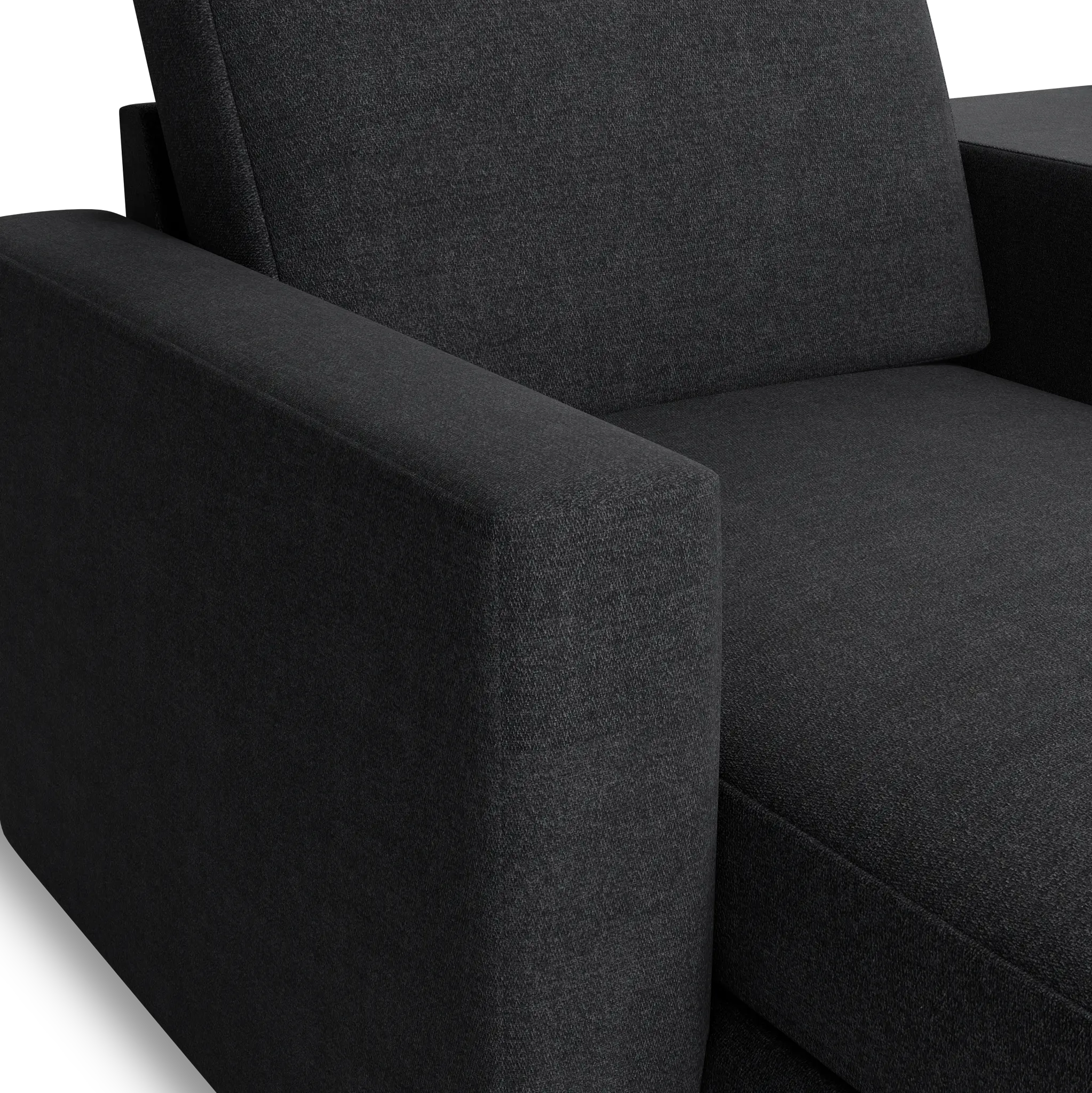 Citymod Dark Gray Fabric Large Left Chaise Sectional With Storage Console Citymod Dark Gray Fabric Large Left Chaise Sectional With Storage Console